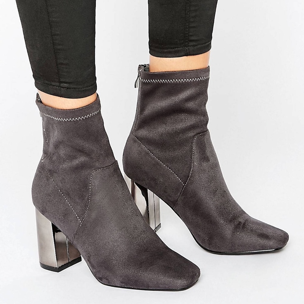 ASOS Suedette Heeled Ankle boot